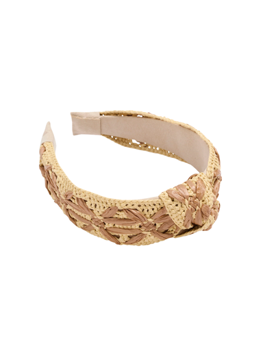 Faux Raffia Headband tan shiraleah subtle flower design women boutique jincy's