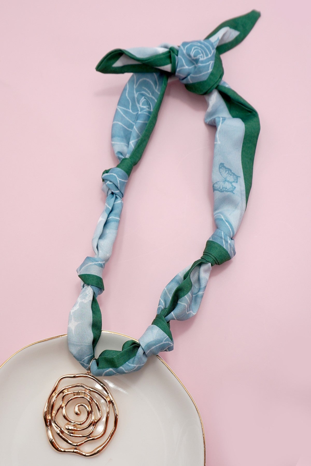 Dusty Rose Scarf Necklace