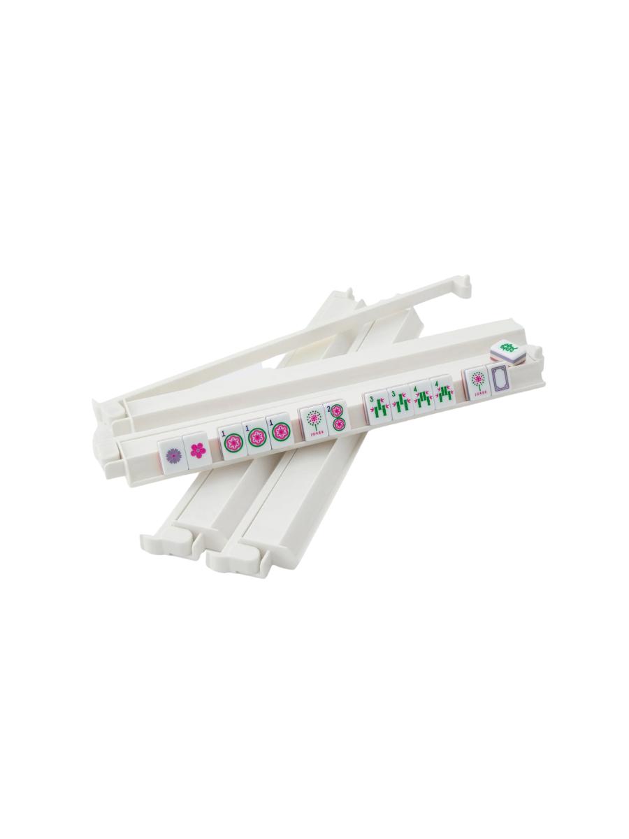 OH MY MAHJONG | White Acrylic Rack & Pushers Set