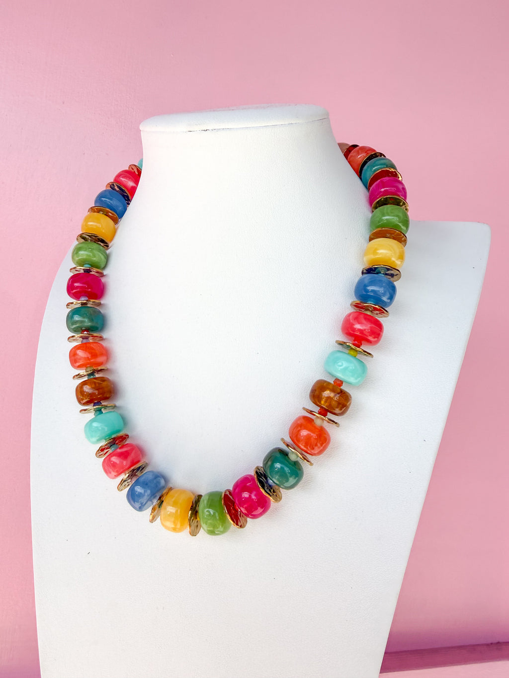 Love Lemon Lane Beaded Acrylic Necklace Multi Jincy's Women's Boutique