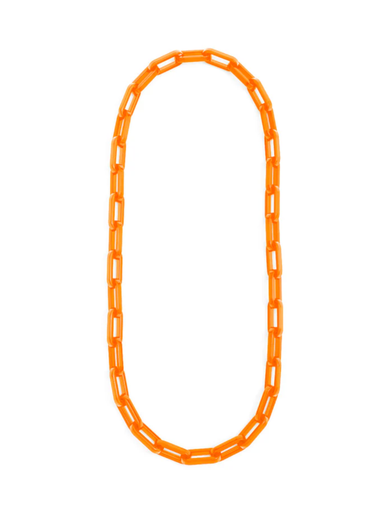 Alice Link Necklace Bright Orange resin cable long necklace womens boutique jincy's
