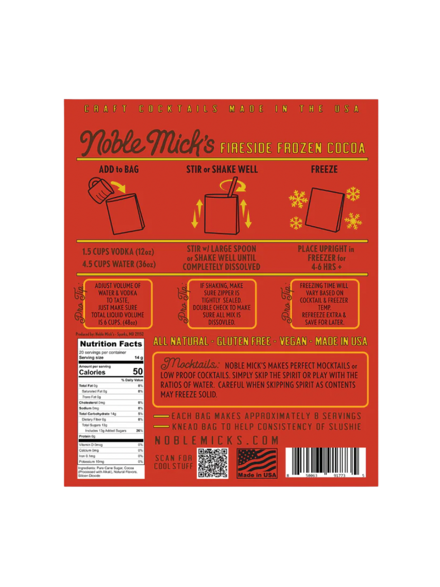 Noble Micks Fireside Cocoa Frozen Cocktail Mix gift jincy's