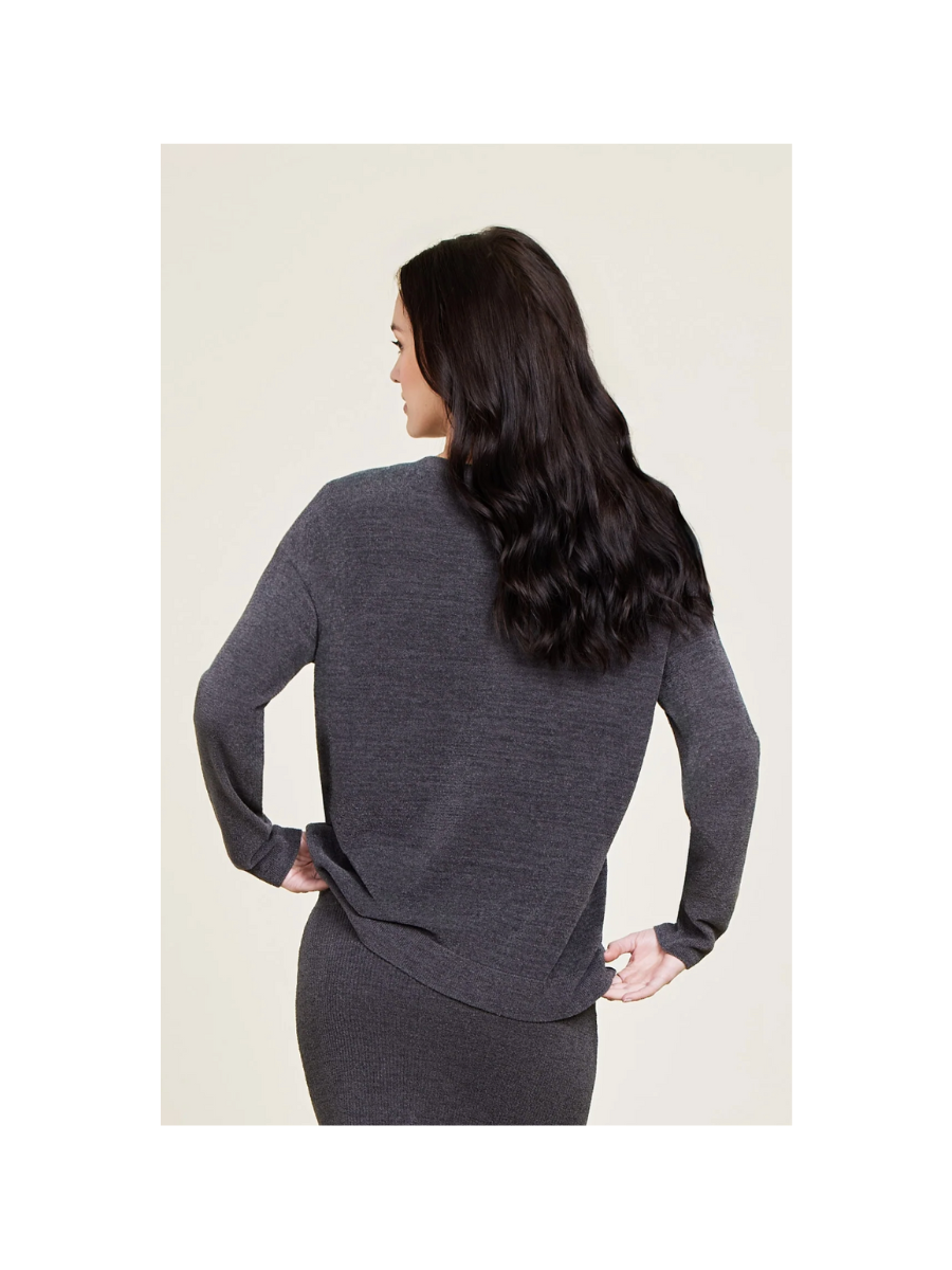 Barefoot Dreams | CozyChic Ultra Lite Drop Shoulder Pullover - Carbon