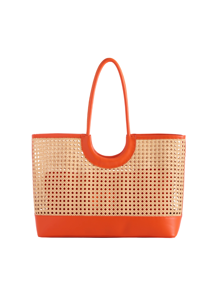 Lyra Tote - orange shiraleah womens boutique woven jincy's