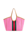 Scala Tote pink red green stripes khaki trim womens boutique jincy's