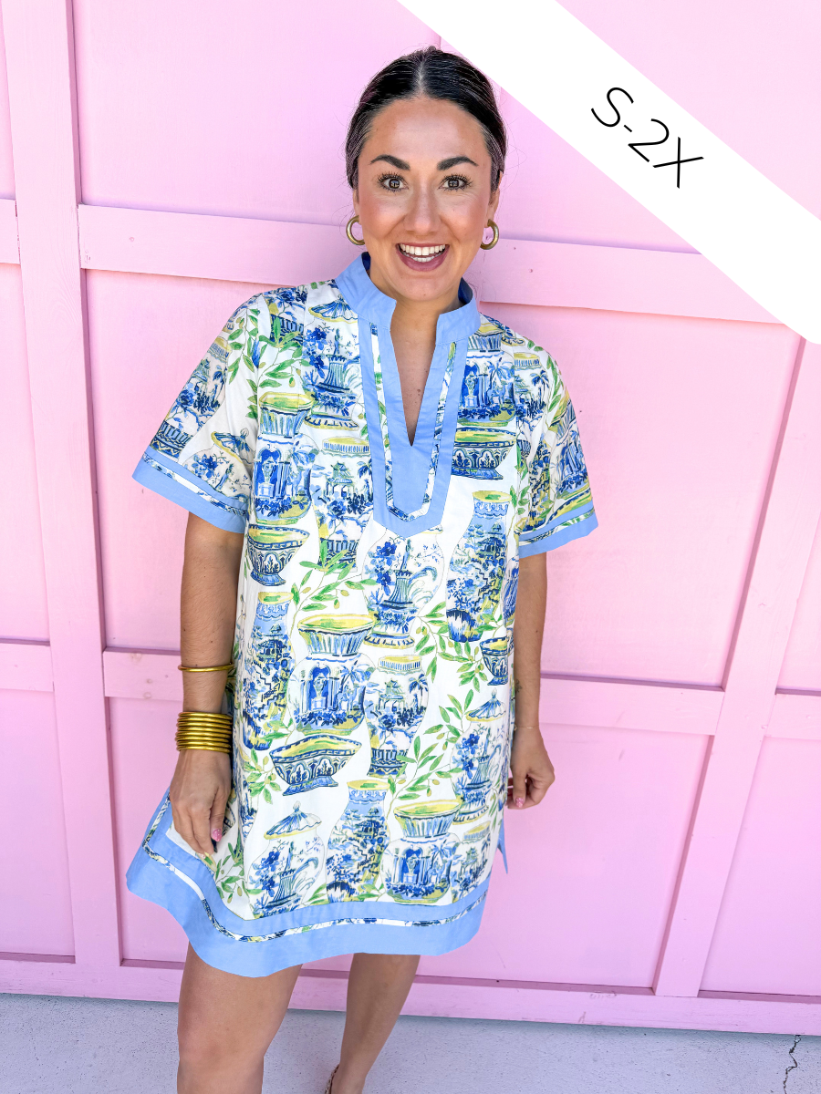 Grand Millennial Gal Dress - Blue