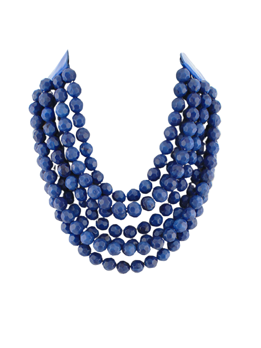 Beadful Elegance Necklace - Royal Blue