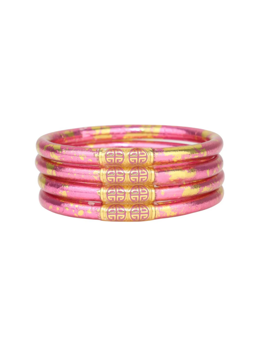 BuDhaGirl KOI All Weather Bangles Rose Bracelet Pink and Gold Womens Bracelet Jincy's Gift