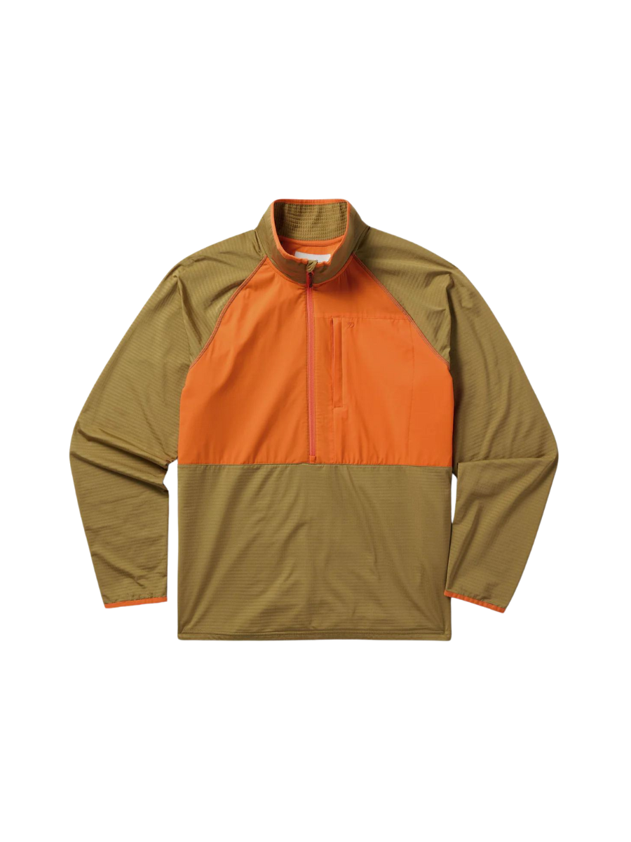 Duck Camp | Wheat/Blaze - Lightweight Grid Tech Fleece