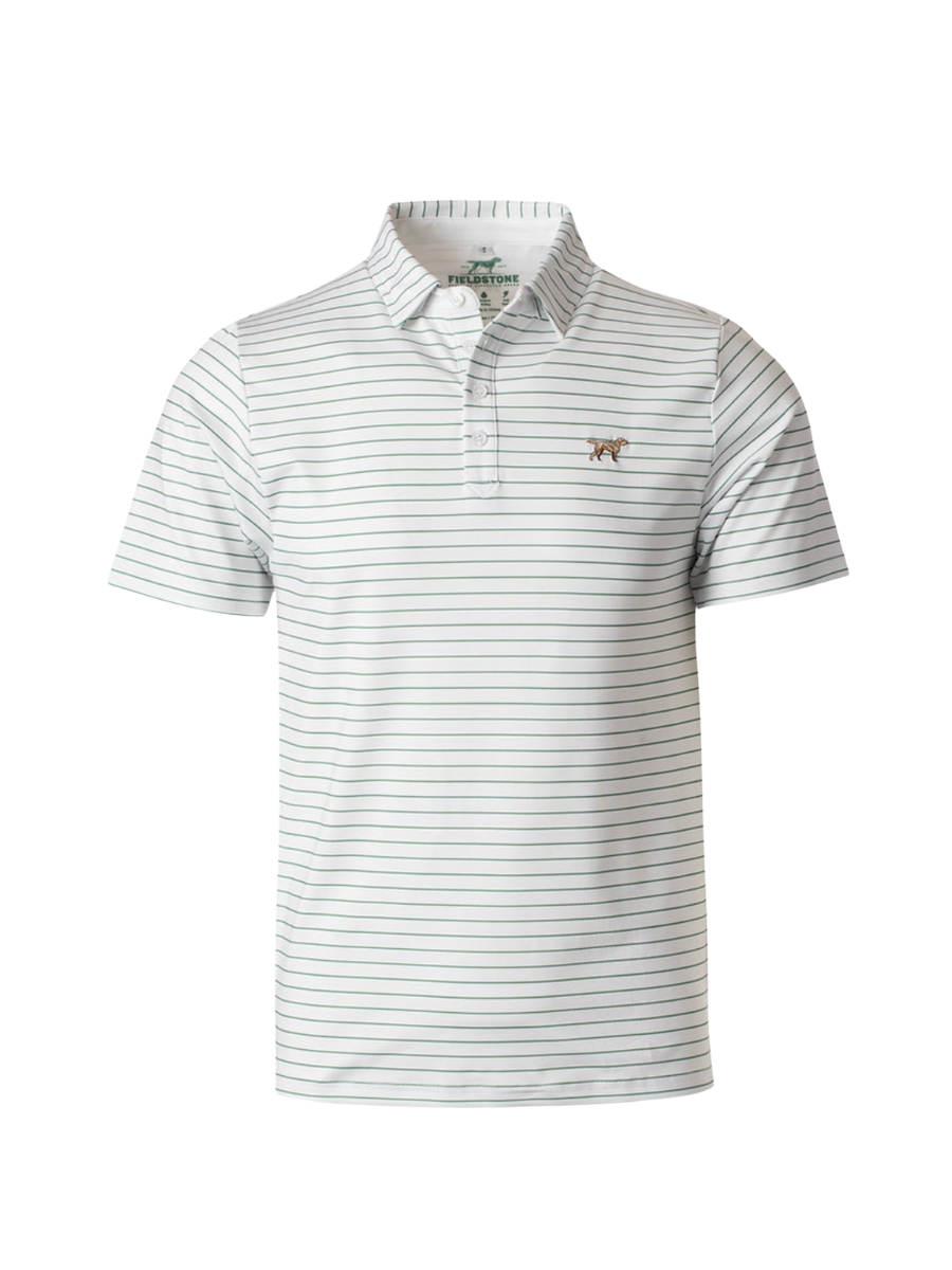 Fieldstone | YOUTH Driftwood Polo - Green/White
