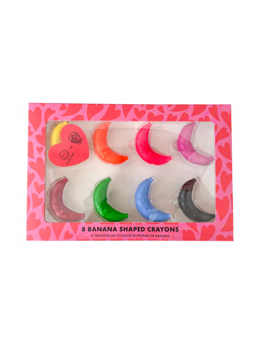 bananas for you crayon set blue green black orange pink red yellow girls gift jincy's