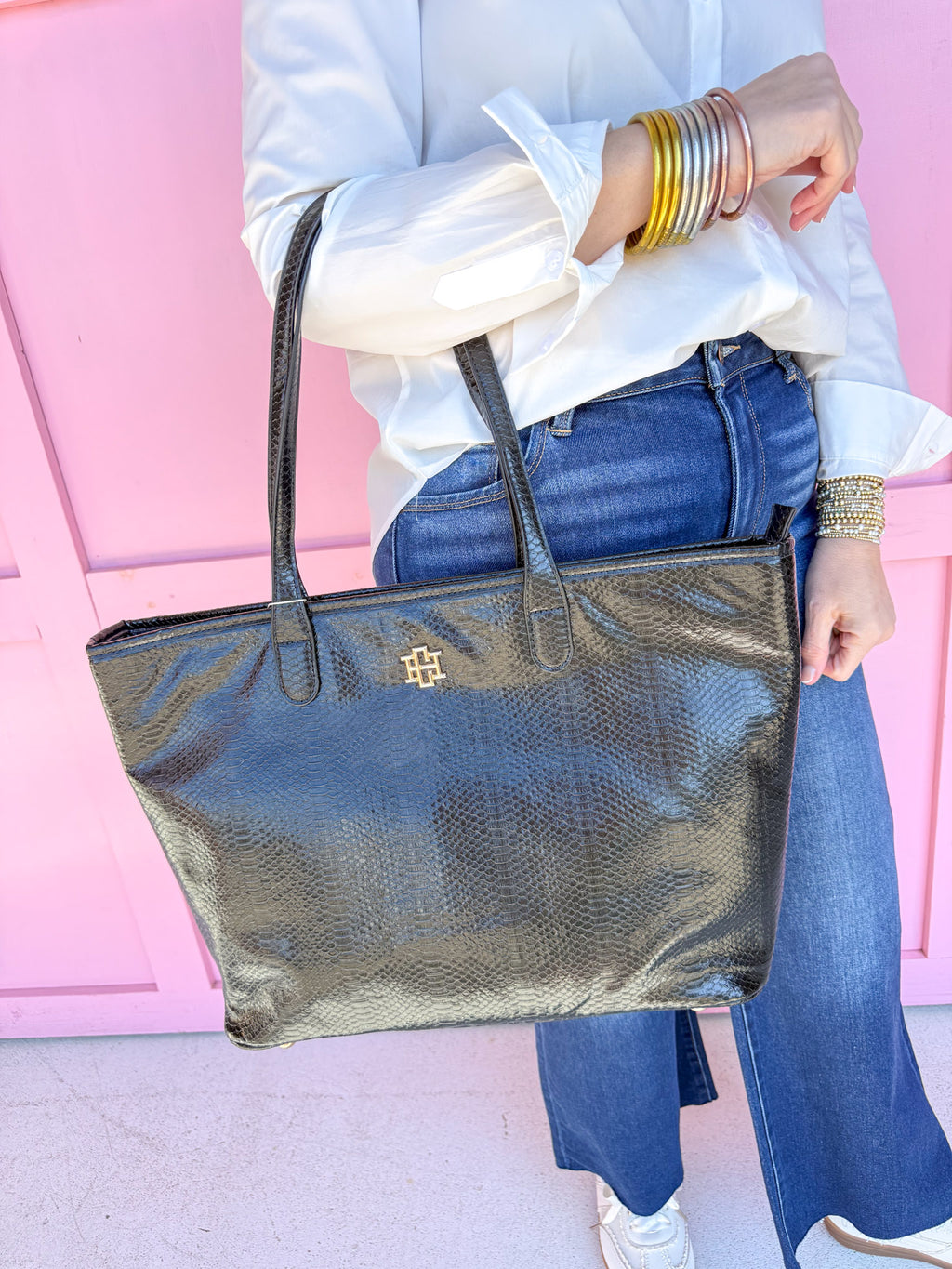 Caroline Hill | Daniela Large Tote - Black ES