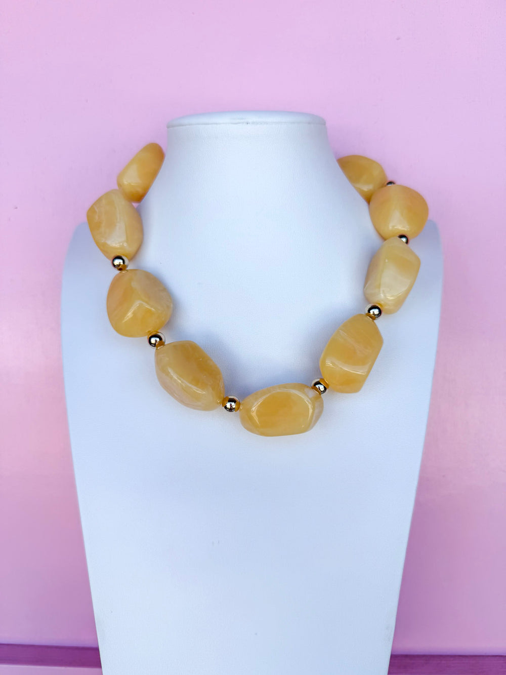 Statement Maker Necklace - Yellow