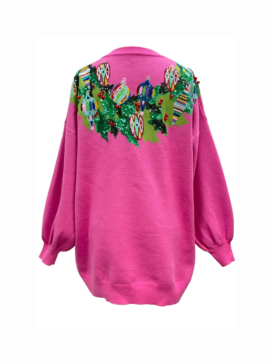 QUEEN OF SPARKLES | Wreath Around The Neck Sweater Dress