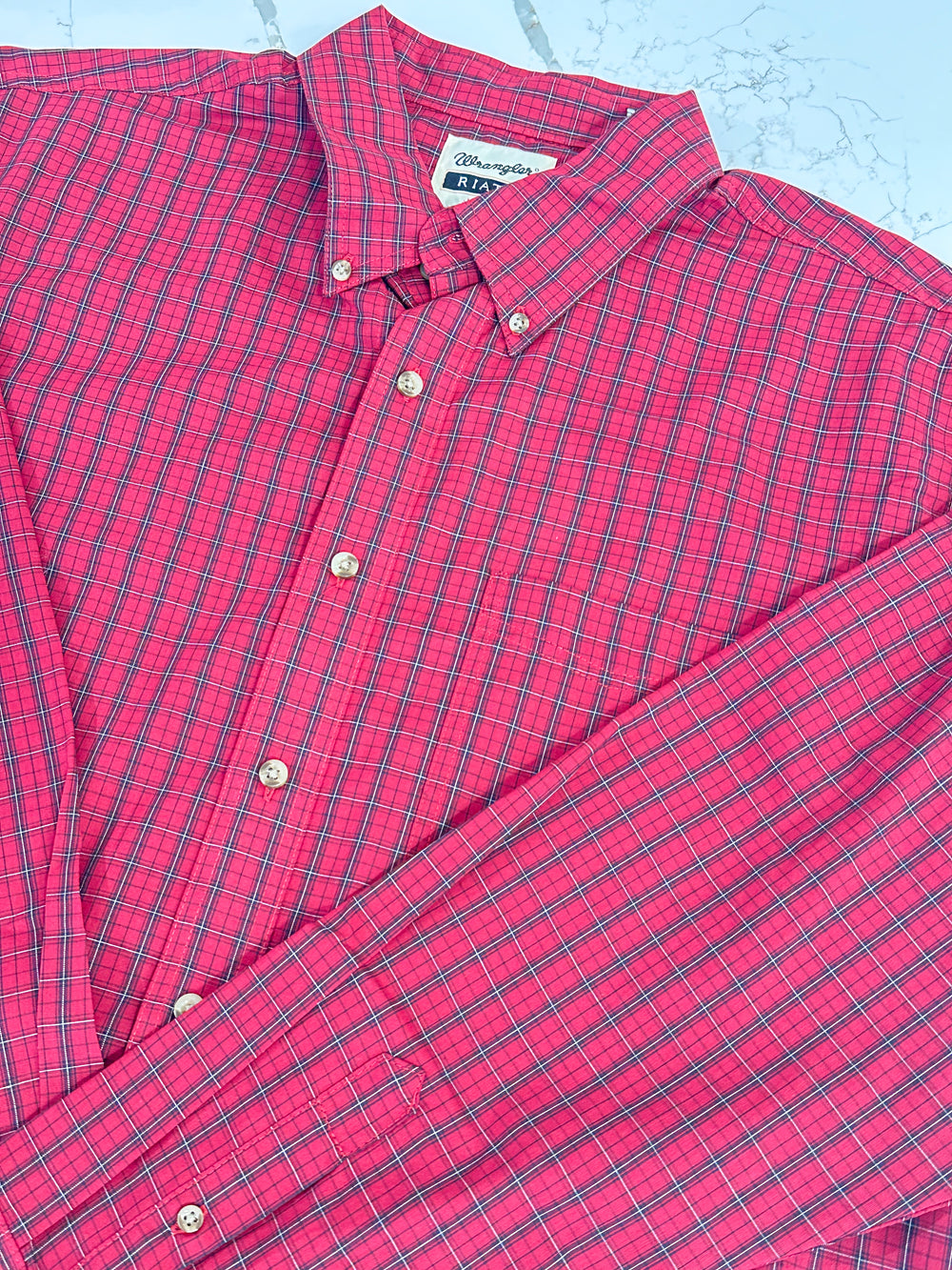 Wrangler | Cotton Button Down - Red/Black