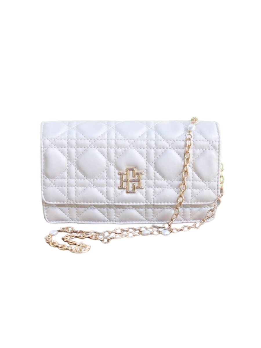 Caroline Hill | Brynleigh Clutch Crossbody - Pearl Quilted LQ