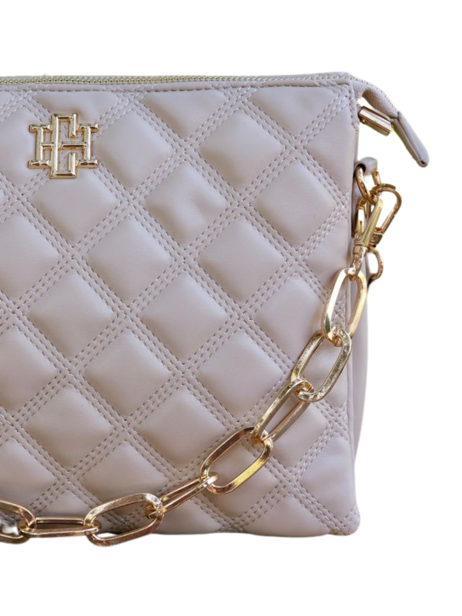 Caroline Hill | Ariana Quilted Crossbody - Nude Quilted DQ