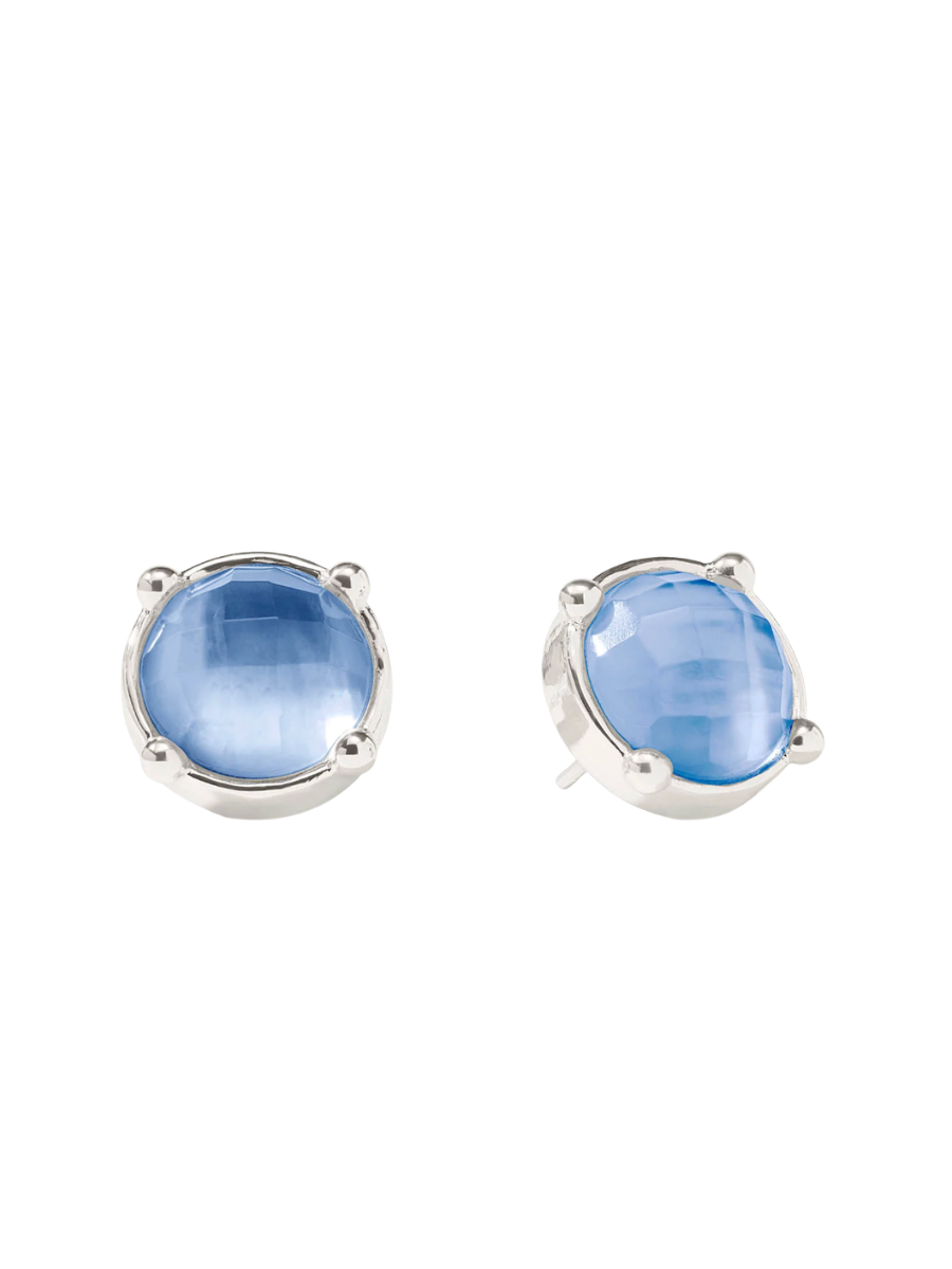 JULIE VOS | Honey Stud Earrings - Iridescent Chalcedony Blue