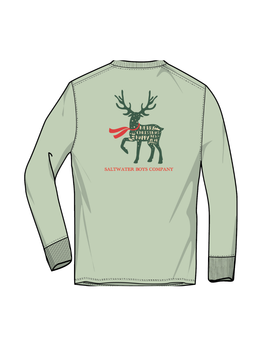 Saltwater Boys | Christmas Deer LS Tee