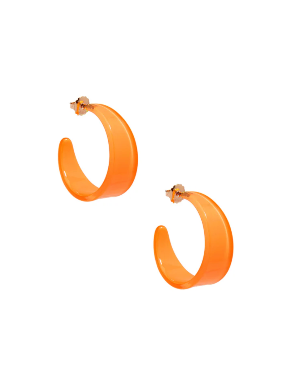 Georgia Hoop Earrings Bright Orange womens boutique statement jewelry jincy's