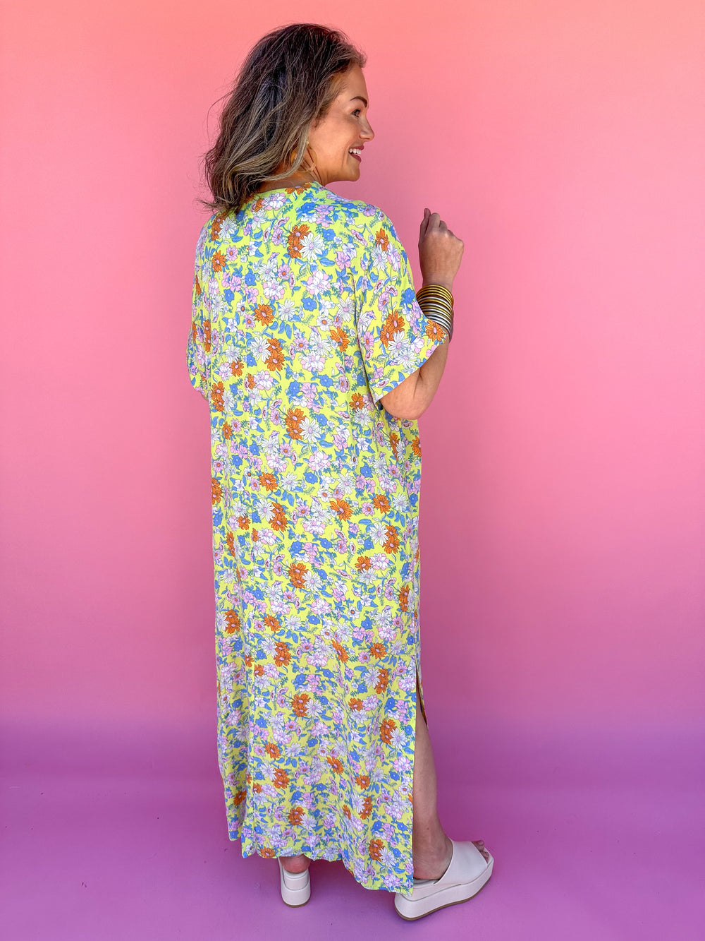 KARLIE | Floral Ditsy VNeck Signature Maxi Dress