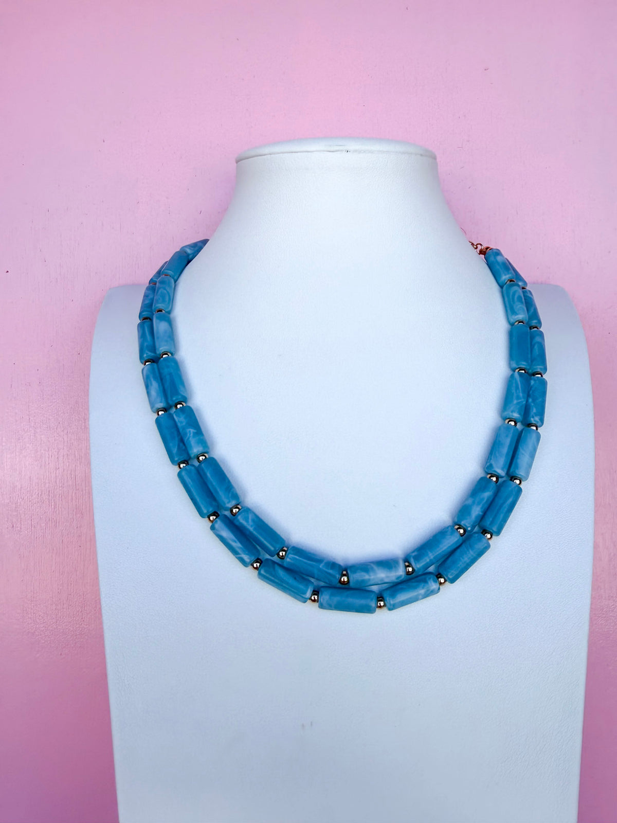 Layered Statement Necklace - Blue