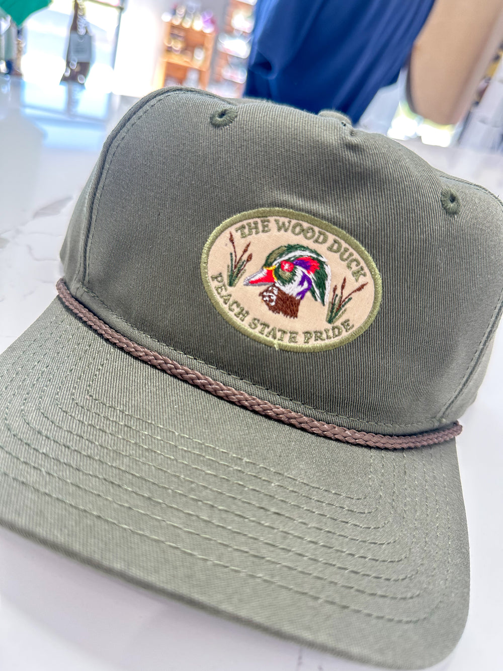 Peach State Pride | Wood Duck 5 Panel Hat - Olive