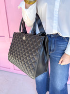 Caroline Hill | Niall Tote - Black Quilted DQ