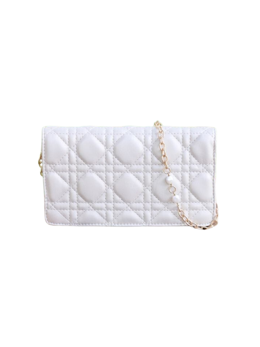 Caroline Hill | Brynleigh Clutch Crossbody - Pearl Quilted LQ