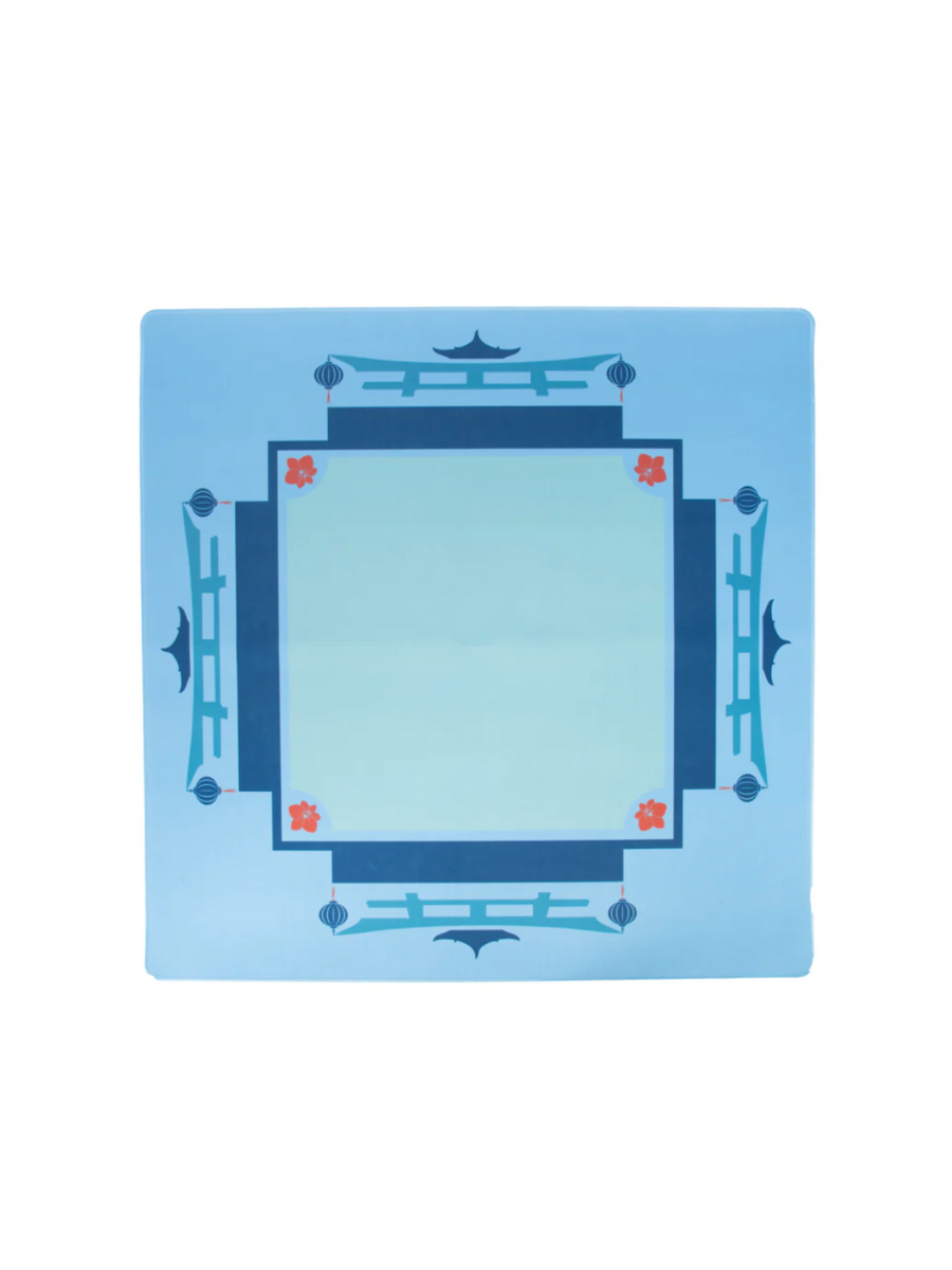 Pagoda Mahjong Mat - Blue