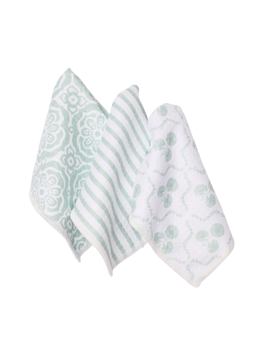 Mary Square Quick Dry Dish Towel Set Sweetberry Charm Sage home decor gift jincy's