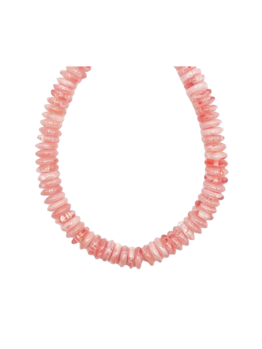 Beaded Bliss Necklace - Light Pink/Gold