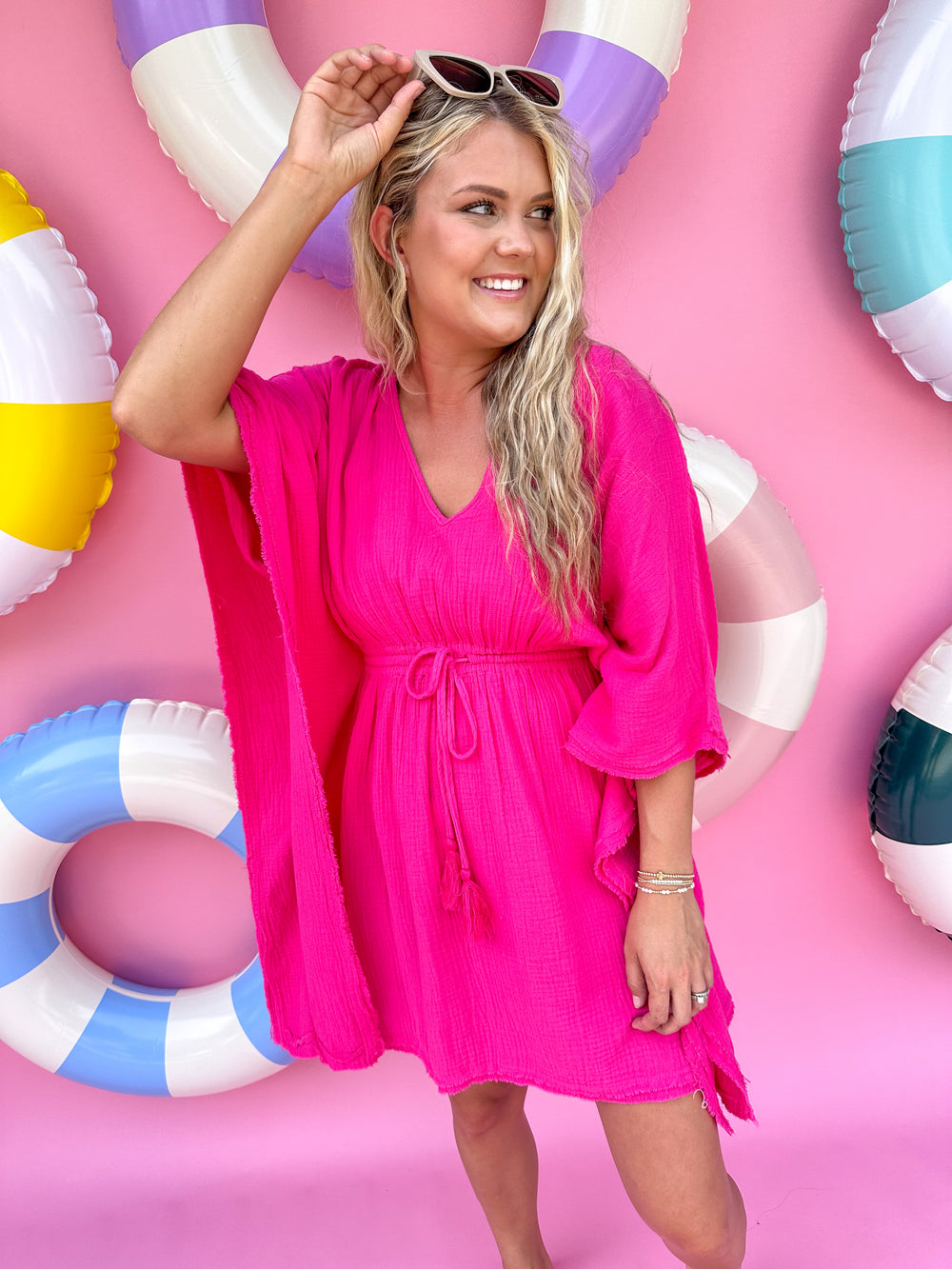 Coastal Couture Cover Up - Hot Pink