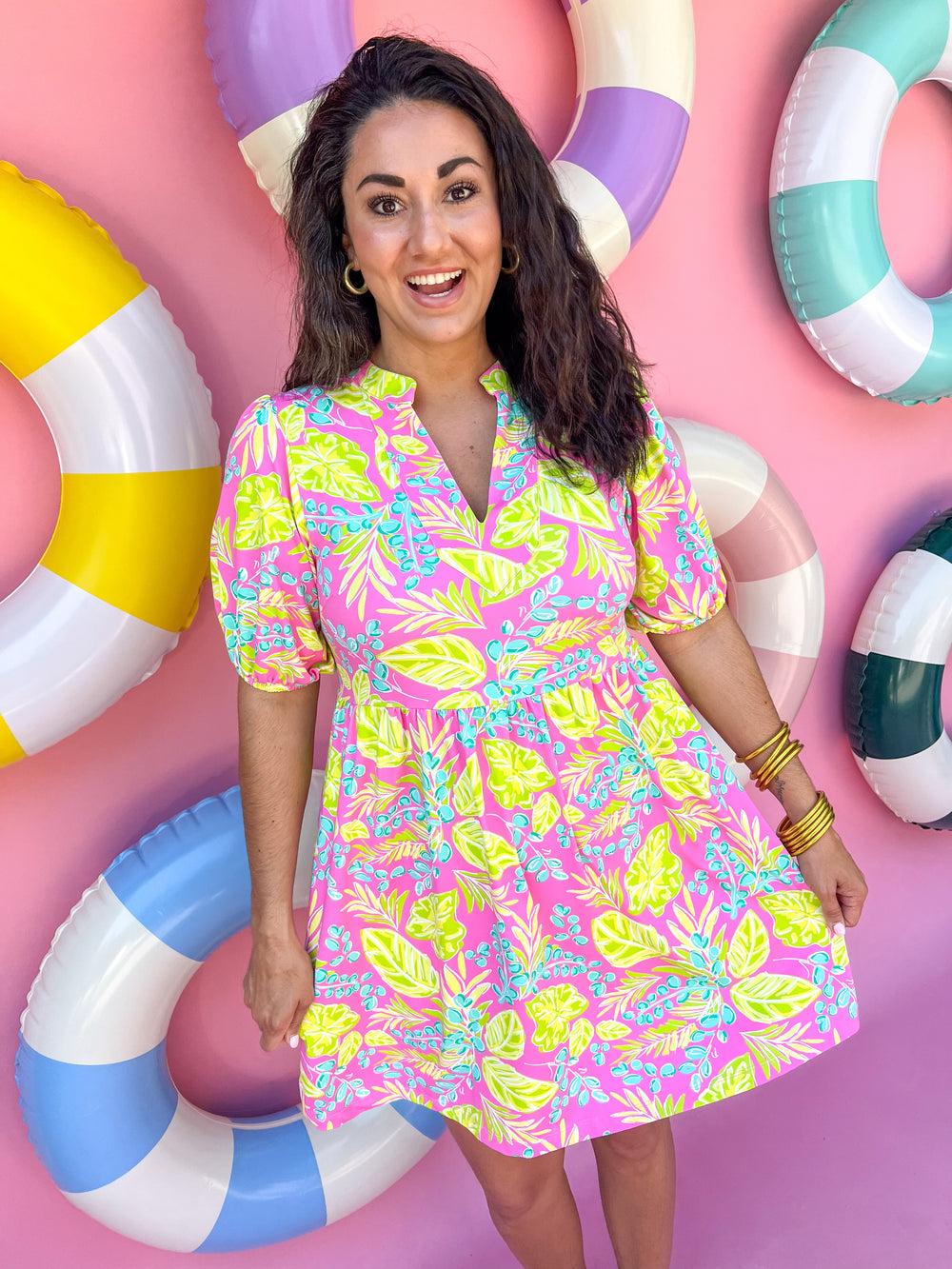 Mary Square | Catalina Dress - Vine Time Pink