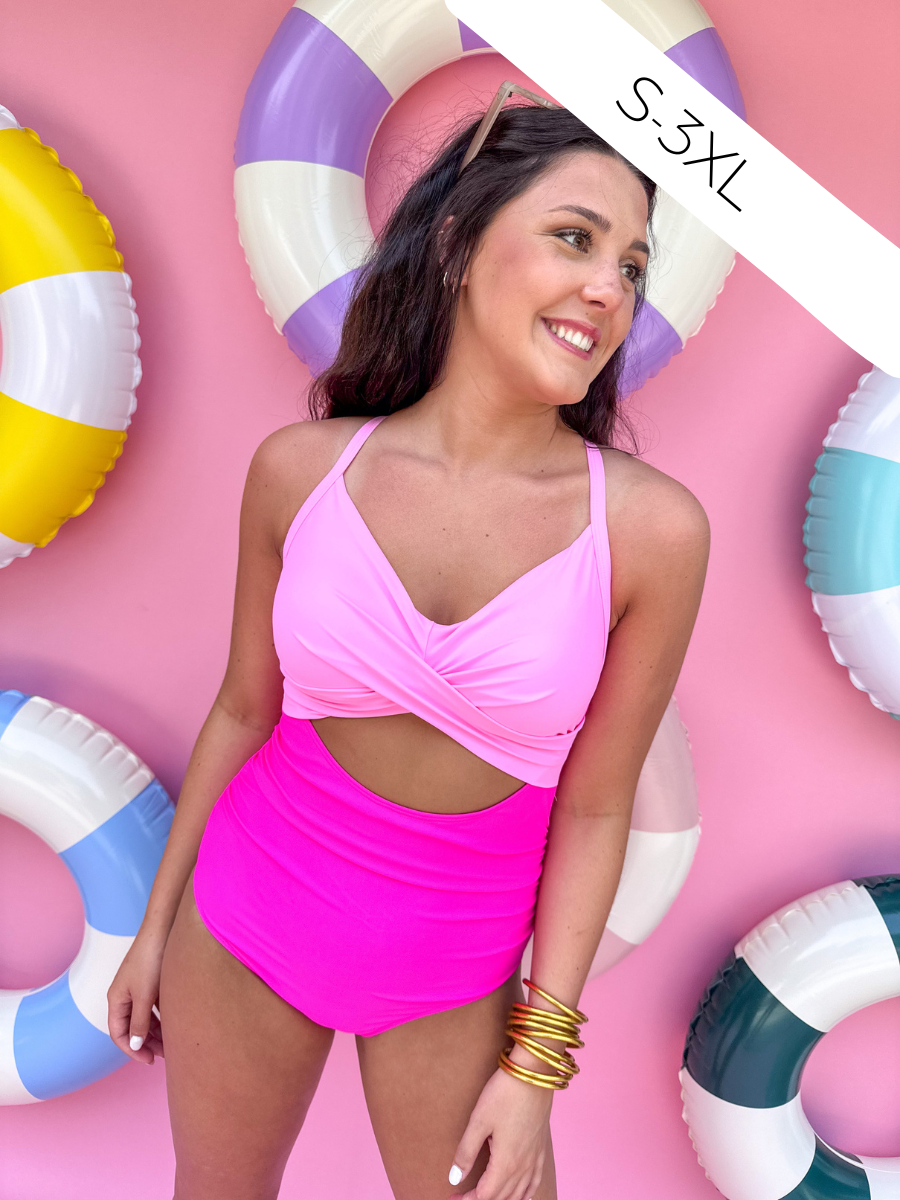 Summer Mimosa One Piece Swimsuit - Pink