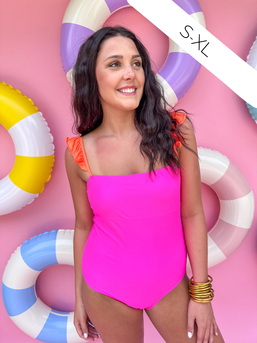 Michelle McDowell | Aubrey One Piece Swimsuit - Pink/Orange