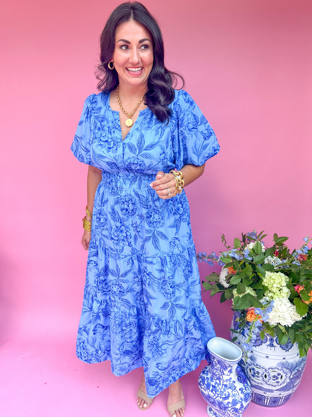 Floral Fantasy Dress - Blue