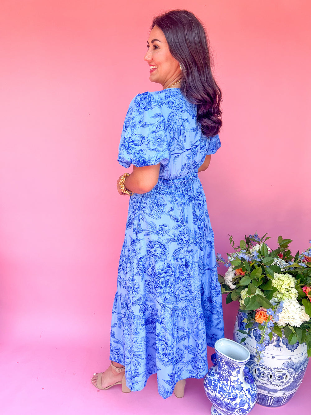 Floral Fantasy Dress - Blue