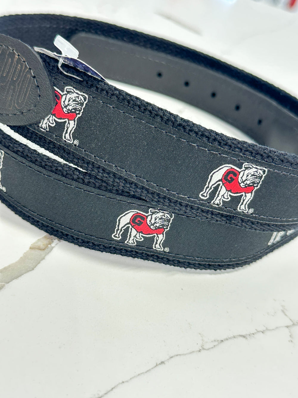 Zep-Pro | Standing Bulldog Ribbon Belt - Black