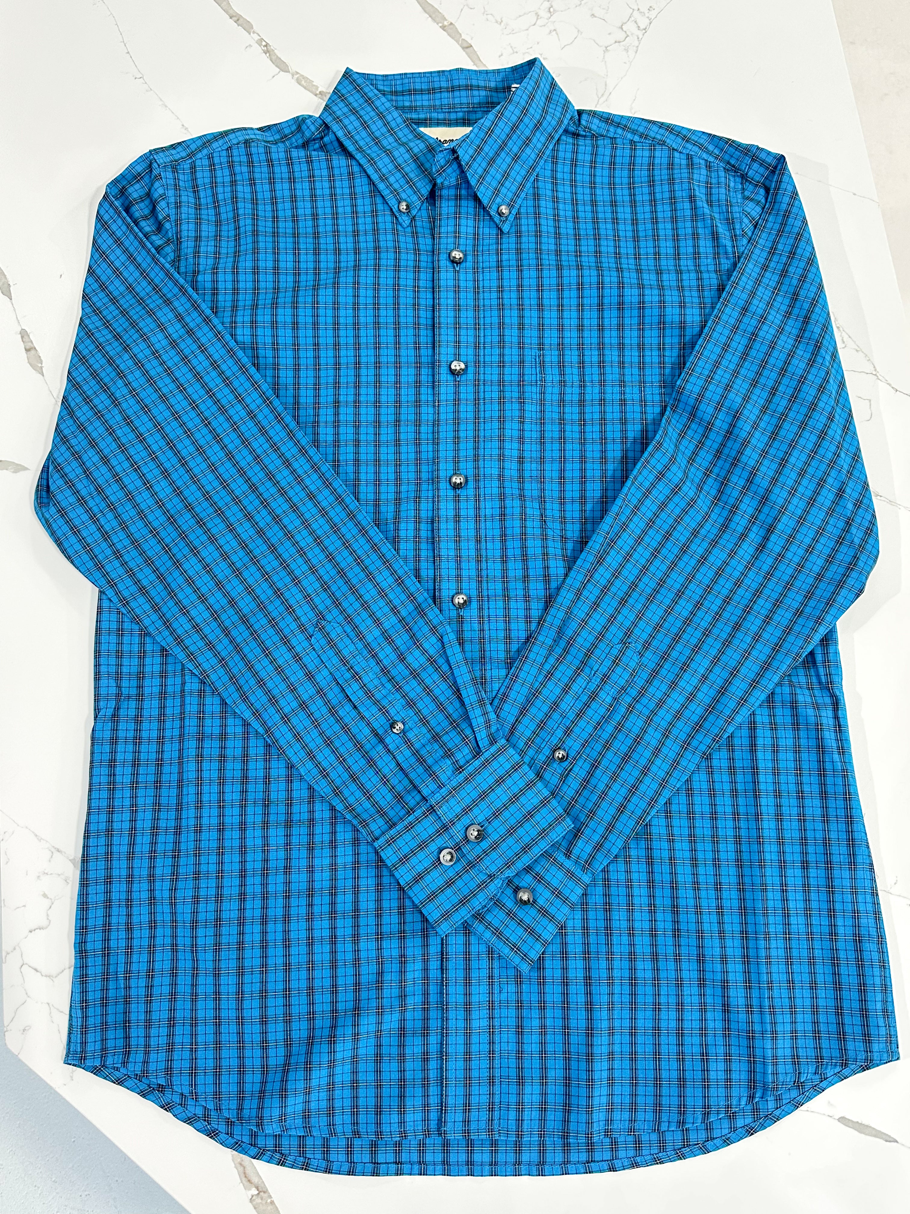 Wrangler | Cotton Button Down - Blue/Black