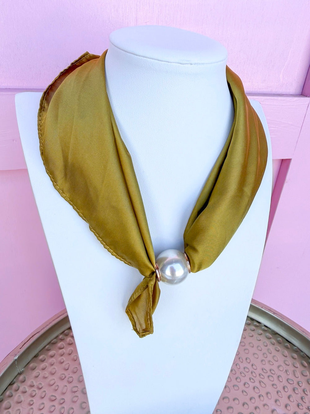 Chartreuse Charm Scarf Necklace