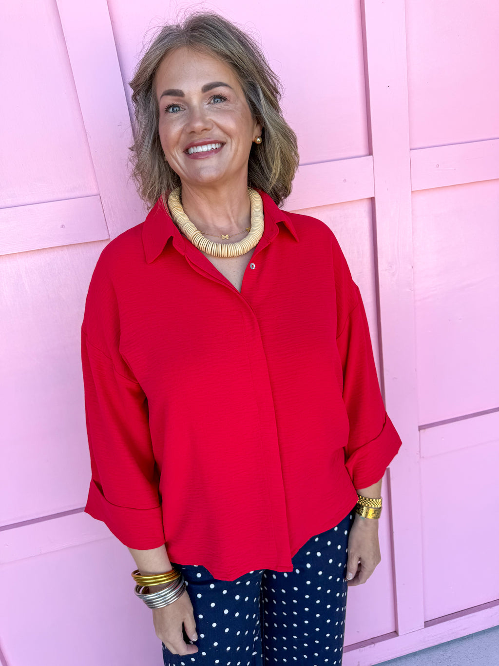 Gracefully Yours Top - Red