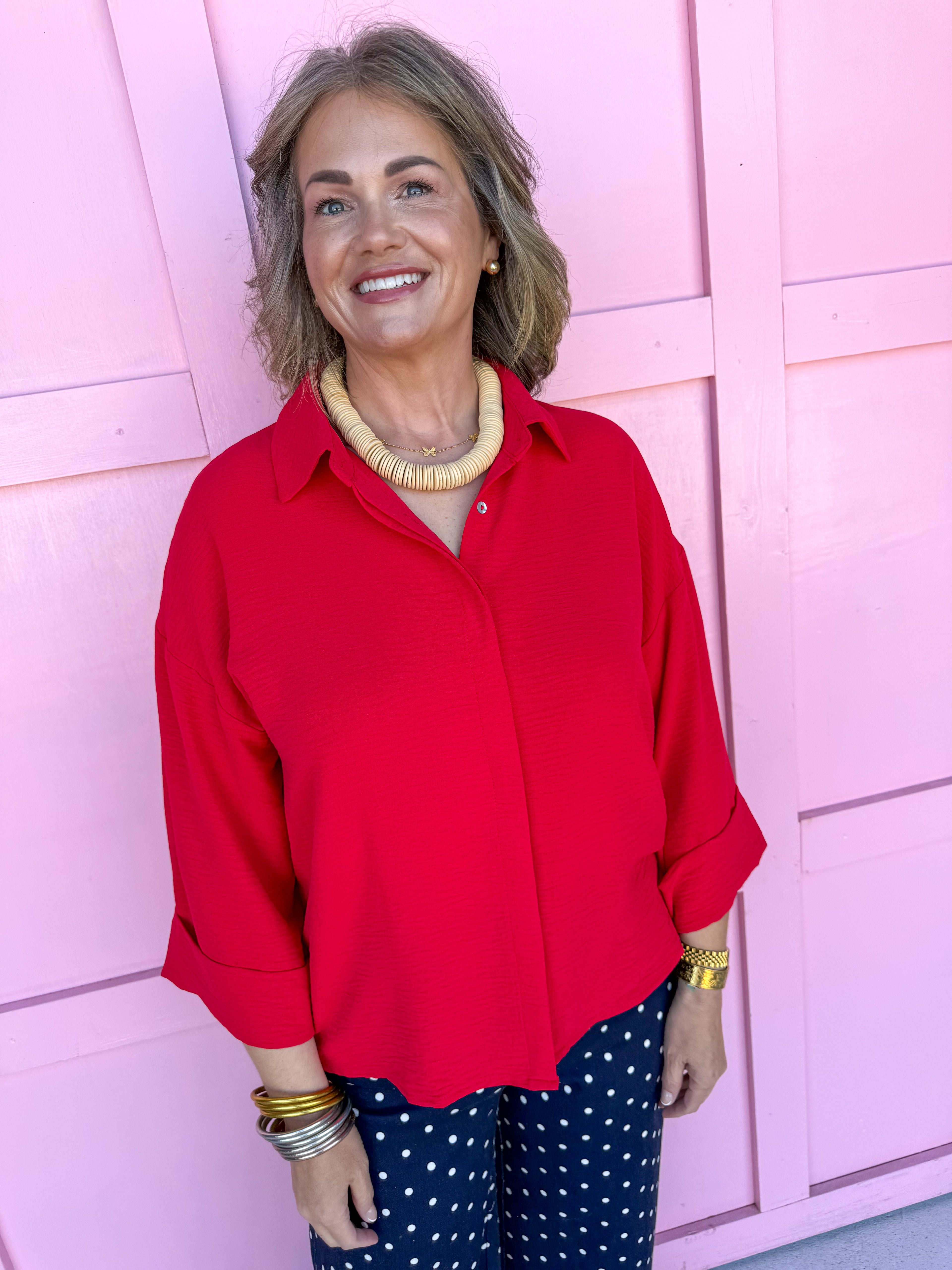 Gracefully Yours Top - Red