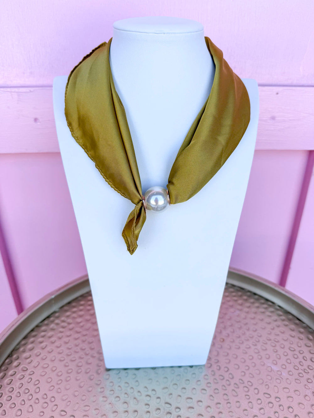 Chartreuse Charm Scarf Necklace