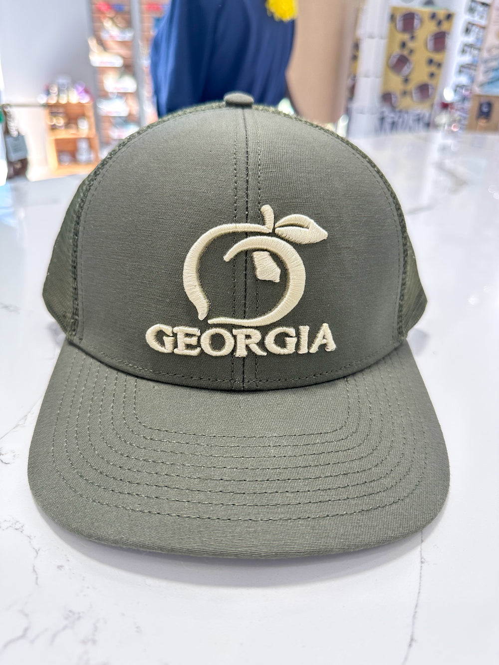 Peach State Pride | Georgia Mesh Back Hat - Olive