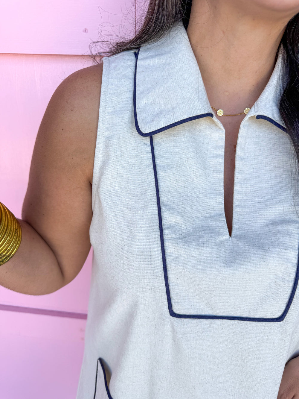Coastal Linen Dress - Oatmeal