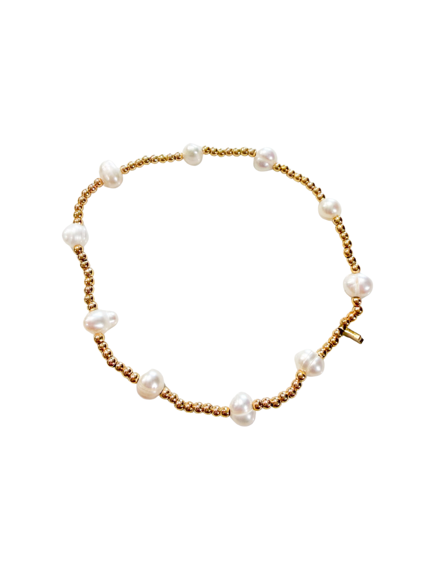 Jincy’s | Rae - 2mm - 18K Gold Bead Pearl Bracelet
