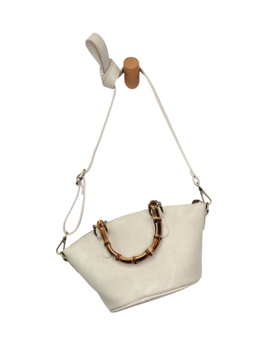 Millie Bamboo Handle Basket Crossbody - Coconut