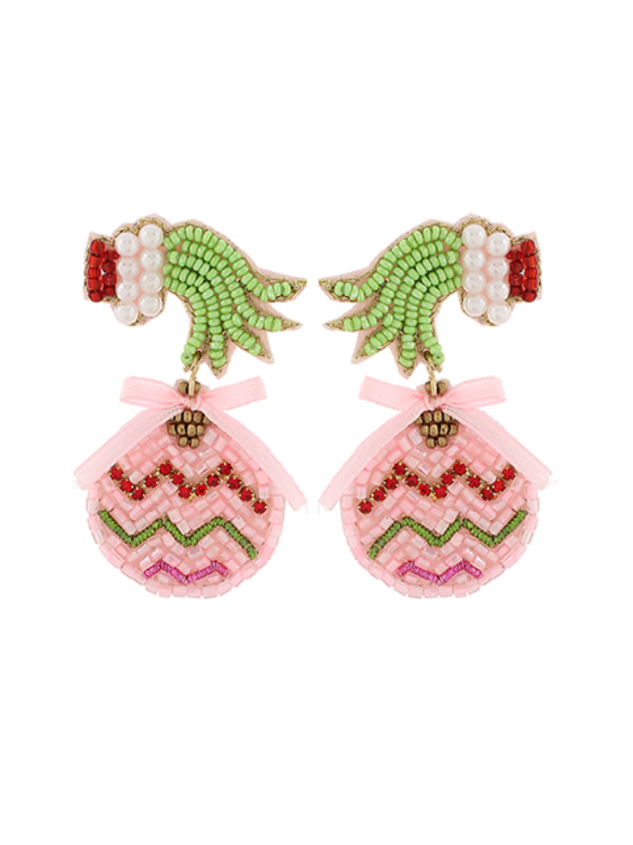 Stealing Christmas Earrings - Pink