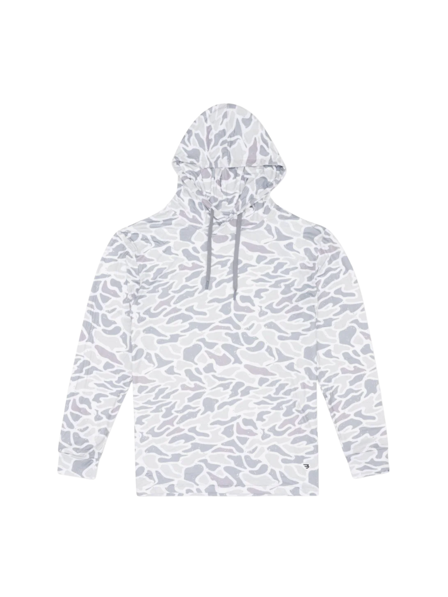 BURLEBO Performance Hoodie White Camo uv protection fishing shirt outdoorsman mens jincy's tripp